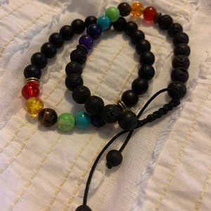 Mulicolored ball bead bracelet set